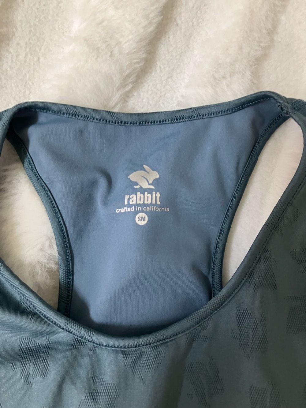 Rabbit Performance Racerback Tank Top in Slate Blue - Picture 3 of 6